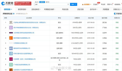 组图 汪峰章子怡传媒公司仍为存续状态 两人各持股50